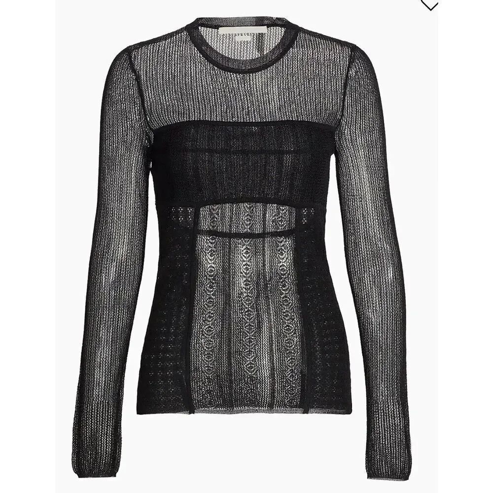 Jason Wu Collection Mixed Pointelle Lingerie Sweater NWT Size XS